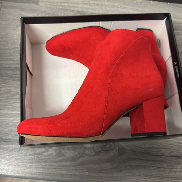 International Concepts Women's Floriann Block-Heel Ankle Booties Shoes Red Lava - Picture 4 of 6